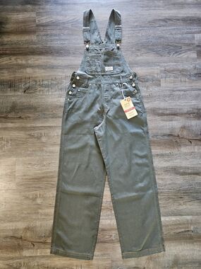 Lana Roux Olive Green 90's Retro Overalls‎